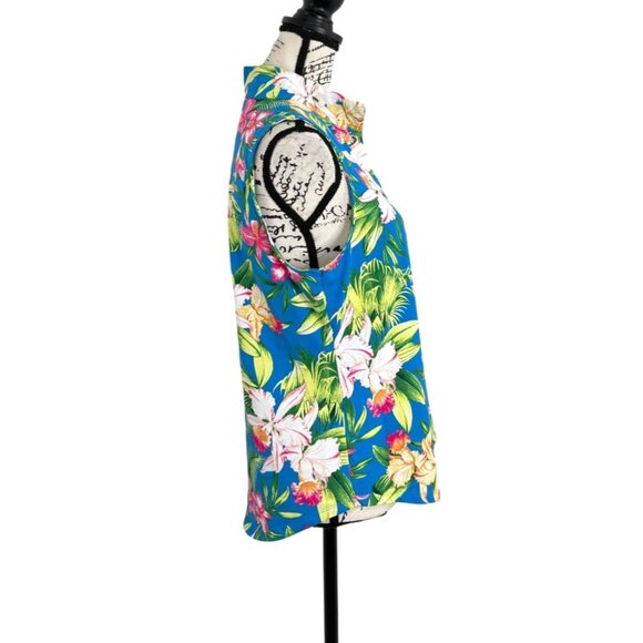 Tommy Bahama Island Zone Top Sleeveless 1/4 Zip Tropical Golf Resort Women Sz M - Picture 2 of 7